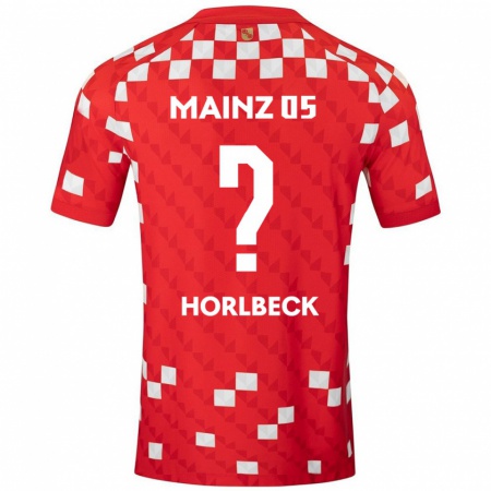 Kandiny Bambino Maglia Dominik Horlbeck #0 Bianco Rosso Kit Gara Home 2024/25 Maglietta