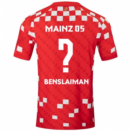 Kandiny Niño Camiseta Mohamed Benslaiman #0 Blanco Rojo 1ª Equipación 2024/25 La Camisa