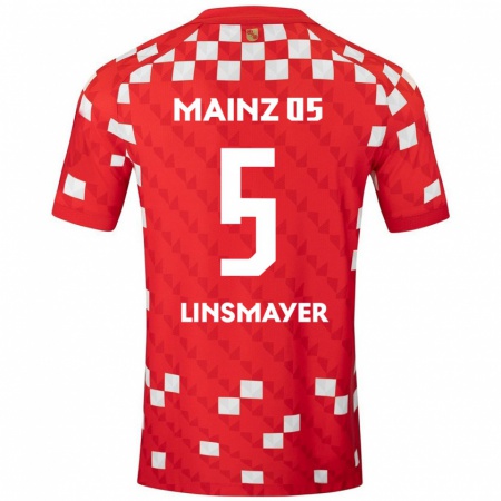 KandinyキッズDenis Linsmayer#5白 赤ホームシャツ2024/25ジャージーユニフォーム