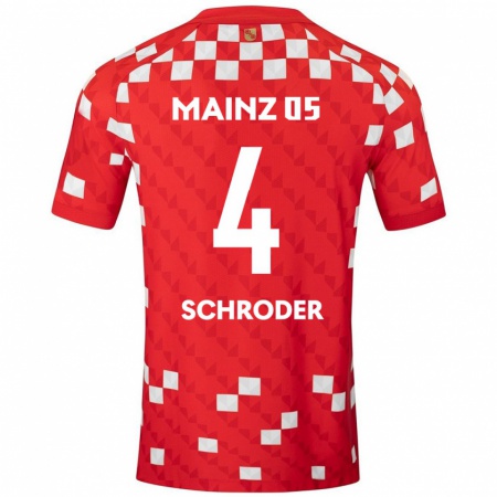 Kandiny Bambino Maglia Lara Schröder #4 Bianco Rosso Kit Gara Home 2024/25 Maglietta