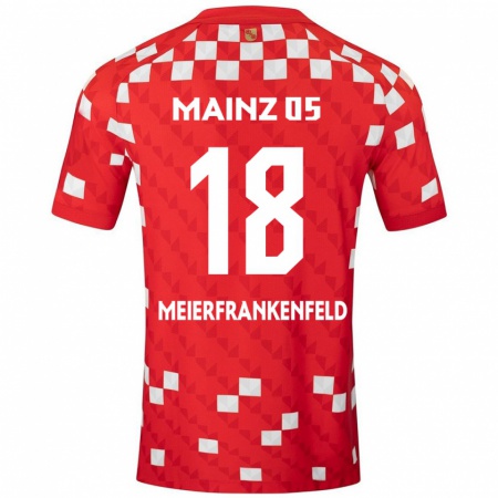 Kandiny Niño Camiseta Jana Meierfrankenfeld #18 Blanco Rojo 1ª Equipación 2024/25 La Camisa México