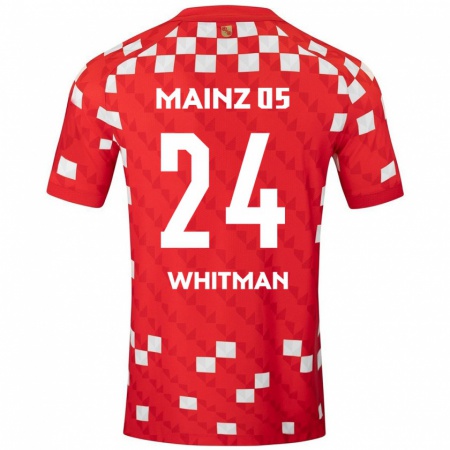 Kandiny Bambino Maglia Katherine Whitman #24 Bianco Rosso Kit Gara Home 2024/25 Maglietta