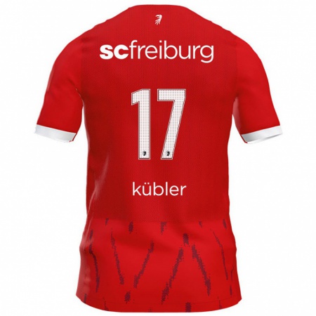 Kandiny Criança Camisola Lukas Kübler #17 Vermelho Principal 2024/25 Camisa Brasil