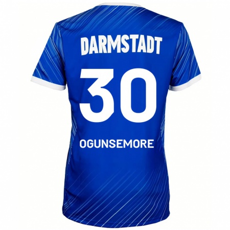 Kandiny Bambino Maglia Malakai Ogunsemore #30 Blu Bianco Kit Gara Home 2024/25 Maglietta