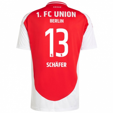 Kandiny Kinder András Schäfer #13 Rot Weiß Heimtrikot Trikot 2024/25 T-Shirt Österreich