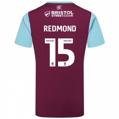 Kandiny Kinder Nathan Redmond #15 Burgunderrot Himmelblau Heimtrikot Trikot 2024/25 T-Shirt Österreich