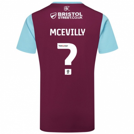 Kandiny Bambino Maglia Jack Mcevilly #0 Borgogna Azzurro Kit Gara Home 2024/25 Maglietta