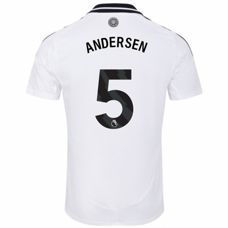 Kandiny Kinder Joachim Andersen #5 Weiß Heimtrikot Trikot 2024/25 T-Shirt Österreich