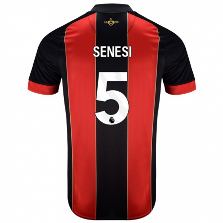 Kandiny Kinderen Marcos Senesi #5 Rood Zwart Thuisshirt Thuistenue 2024/25 T-Shirt België