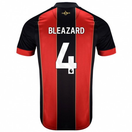 Kandiny Bambino Maglia Helen Bleazard #4 Rosso Nero Kit Gara Home 2024/25 Maglietta