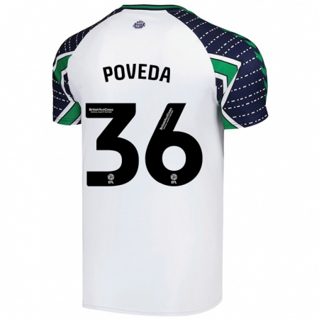 Kandiny Kinderen Ian Poveda #36 Wit Uitshirt Uittenue 2024/25 T-Shirt