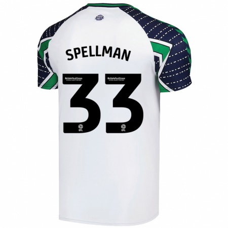 Kandiny Kinderen Michael Spellman #33 Wit Uitshirt Uittenue 2024/25 T-Shirt