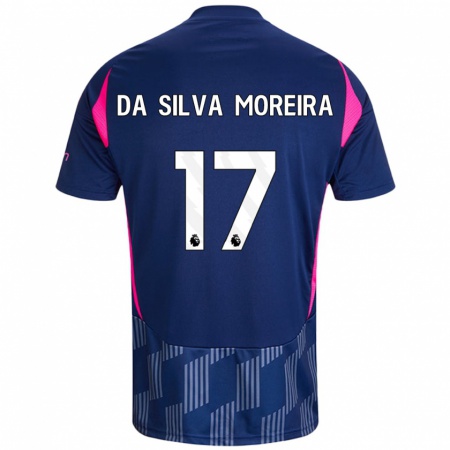 Kandiny Kinderen Eric Da Silva Moreira #17 Koningsblauw Roze Uitshirt Uittenue 2024/25 T-Shirt