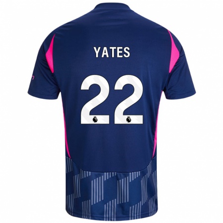 Kandiny Kinderen Ryan Yates #22 Koningsblauw Roze Uitshirt Uittenue 2024/25 T-Shirt