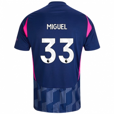 Kandiny Kinderen Carlos Miguel #33 Koningsblauw Roze Uitshirt Uittenue 2024/25 T-Shirt