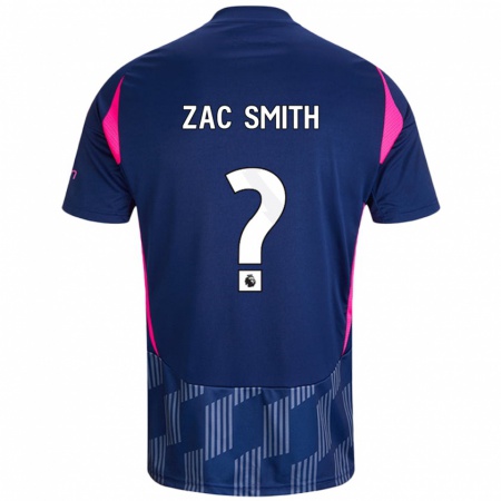 Kandiny Kinderen Zac Smith #0 Koningsblauw Roze Uitshirt Uittenue 2024/25 T-Shirt