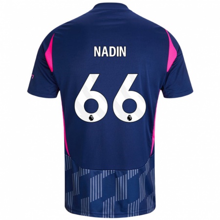 Kandiny Kinderen Jack Nadin #66 Koningsblauw Roze Uitshirt Uittenue 2024/25 T-Shirt