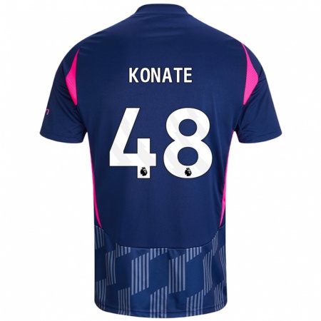 Kandiny Kinderen Ateef Konaté #48 Koningsblauw Roze Uitshirt Uittenue 2024/25 T-Shirt