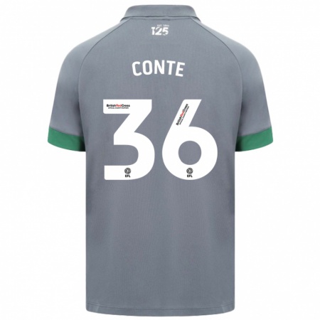 Kandiny Kinderen Raheem Conte #36 Donkergrijs Uitshirt Uittenue 2024/25 T-Shirt