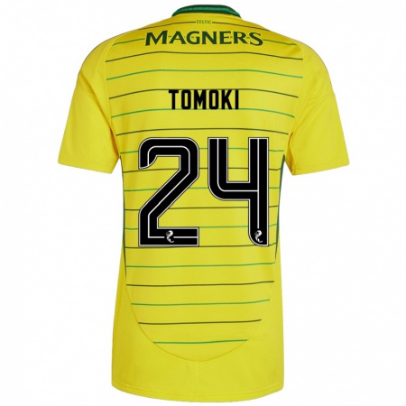 Kandiny Kinderen Tomoki Iwata #24 Geel Uitshirt Uittenue 2024/25 T-Shirt