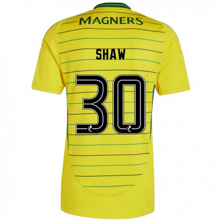 Kandiny Kinderen Liam Shaw #30 Geel Uitshirt Uittenue 2024/25 T-Shirt