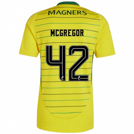 Kandiny Bambino Maglia Callum Mcgregor #42 Giallo Kit Gara Away 2024/25 Maglietta