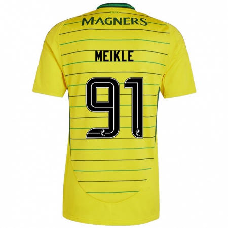 Kandiny Kinderen Jamie Meikle #91 Geel Uitshirt Uittenue 2024/25 T-Shirt