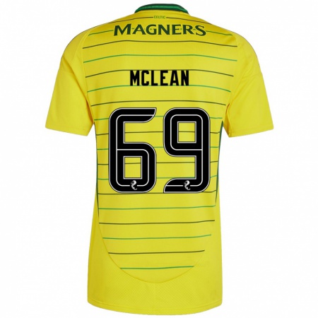 Kandiny Kinderen Kai Mclean #69 Geel Uitshirt Uittenue 2024/25 T-Shirt