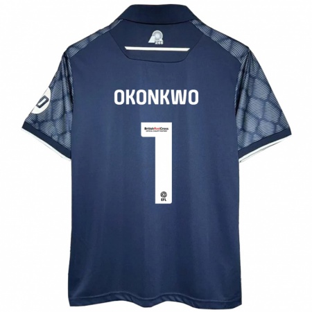 Kandiny Kinderen Arthur Okonkwo #1 Zwart Uitshirt Uittenue 2024/25 T-Shirt