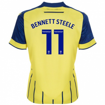 Kandiny Kinderen Lizzie Bennett-Steele #11 Geel Blauw Uitshirt Uittenue 2024/25 T-Shirt