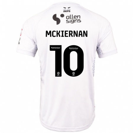 Kandiny Kinderen Jj Mckiernan #10 Rood Wit Uitshirt Uittenue 2024/25 T-Shirt