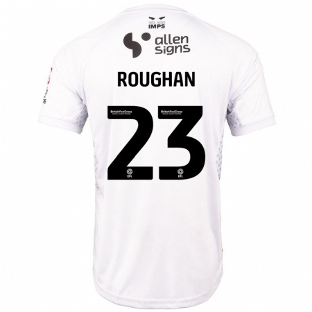 Kandiny Bambino Maglia Sean Roughan #23 Rosso Bianco Kit Gara Away 2024/25 Maglietta