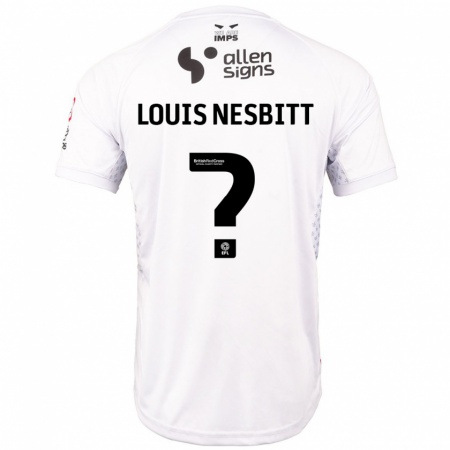 Kandiny Kinderen Louis Nesbitt #0 Rood Wit Uitshirt Uittenue 2024/25 T-Shirt