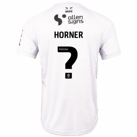 Kandiny Bambino Maglia Faith Horner #0 Rosso Bianco Kit Gara Away 2024/25 Maglietta