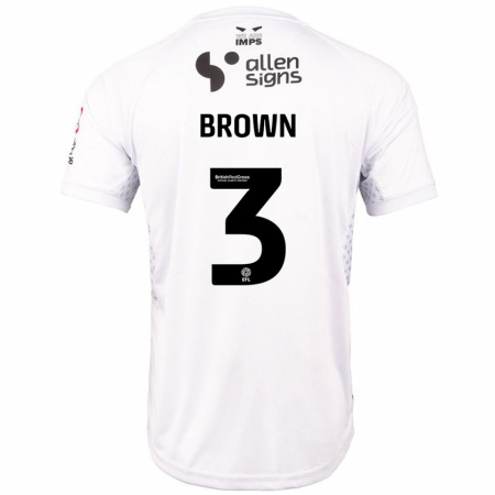 Kandiny Kinder Jaden Brown #3 Rot Weiß Auswärtstrikot Trikot 2024/25 T-Shirt Österreich