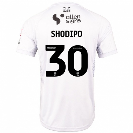 Kandiny Kinderen Olamide Shodipo #30 Rood Wit Uitshirt Uittenue 2024/25 T-Shirt