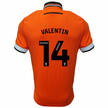 Kandiny Kinderen Pol Valentín #14 Oranje Wit Uitshirt Uittenue 2024/25 T-Shirt