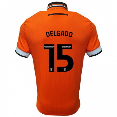 Kandiny Kinderen Juan Delgado #15 Oranje Wit Uitshirt Uittenue 2024/25 T-Shirt