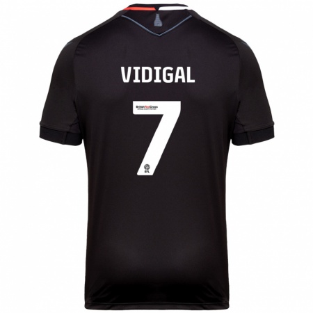 Kandiny Kinderen André Vidigal #7 Zwart Uitshirt Uittenue 2024/25 T-Shirt