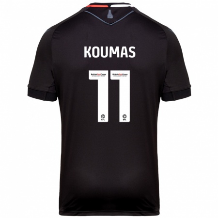 Kandiny Kinderen Lewis Koumas #11 Zwart Uitshirt Uittenue 2024/25 T-Shirt