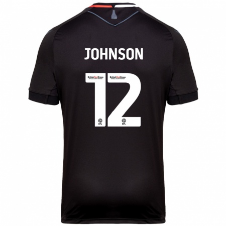 Kandiny Kinderen Daniel Johnson #12 Zwart Uitshirt Uittenue 2024/25 T-Shirt