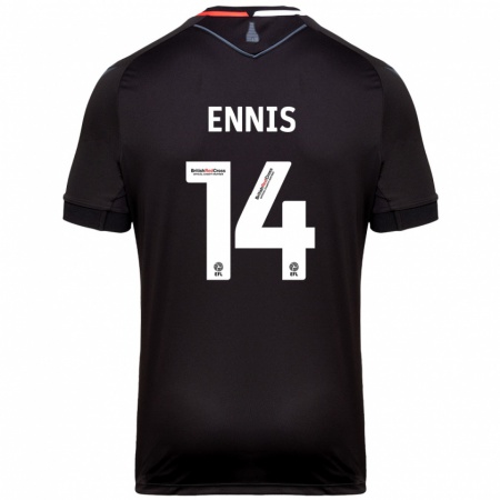 Kandiny Kinderen Niall Ennis #14 Zwart Uitshirt Uittenue 2024/25 T-Shirt