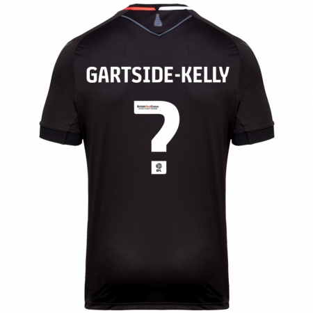 Kandiny Kinderen Gabriel Gartside-Kelly #0 Zwart Uitshirt Uittenue 2024/25 T-Shirt