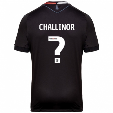 Kandiny Bambino Maglia Oliver Challinor #0 Nero Kit Gara Away 2024/25 Maglietta