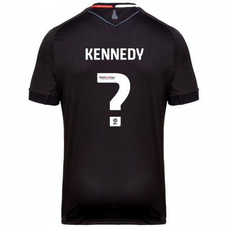 Kandiny Kinderen Dan Kennedy #0 Zwart Uitshirt Uittenue 2024/25 T-Shirt