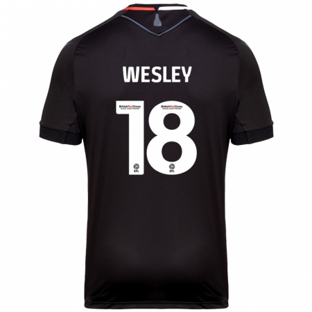 Kandiny Kinderen Wesley Moraes #18 Zwart Uitshirt Uittenue 2024/25 T-Shirt