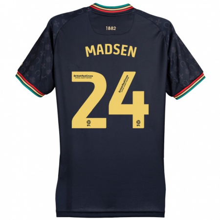 Kandiny Kinderen Nicolas Madsen #24 Donker Marineblauw Uitshirt Uittenue 2024/25 T-Shirt