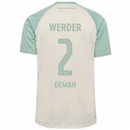 Kandiny Kinderen Olivier Deman #2 Off-White Lichtgroen Uitshirt Uittenue 2024/25 T-Shirt