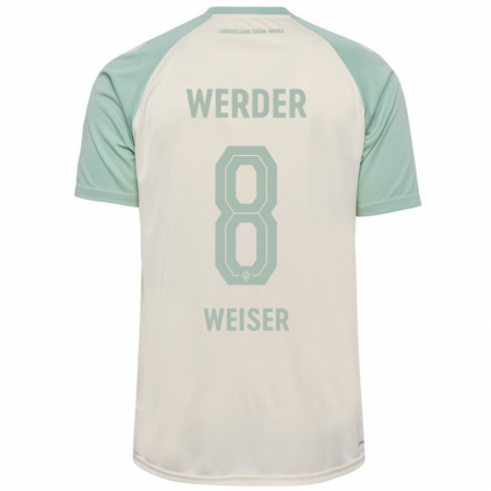 Kandiny Kinderen Mitchell Weiser #8 Off-White Lichtgroen Uitshirt Uittenue 2024/25 T-Shirt