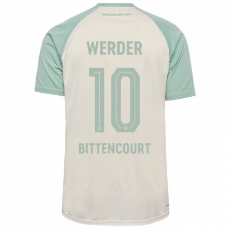 Kandiny Kinderen Leonardo Bittencourt #10 Off-White Lichtgroen Uitshirt Uittenue 2024/25 T-Shirt